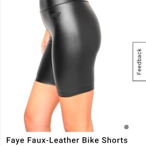 Guess faux leather biker shorts